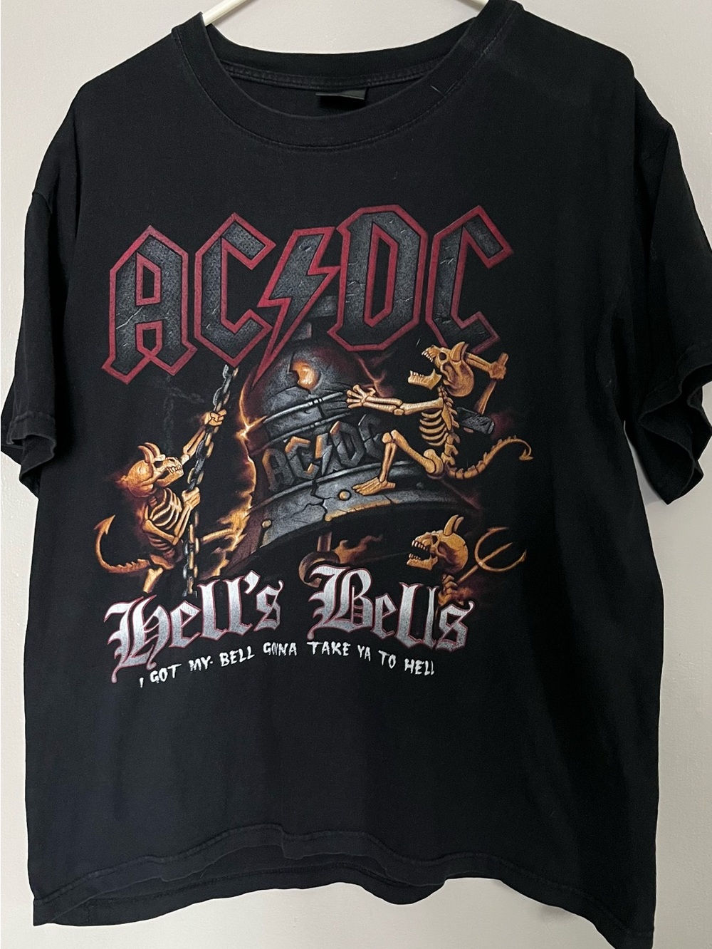Vintage AC/DC "Hell's Bells" Black Graphic Band Tee